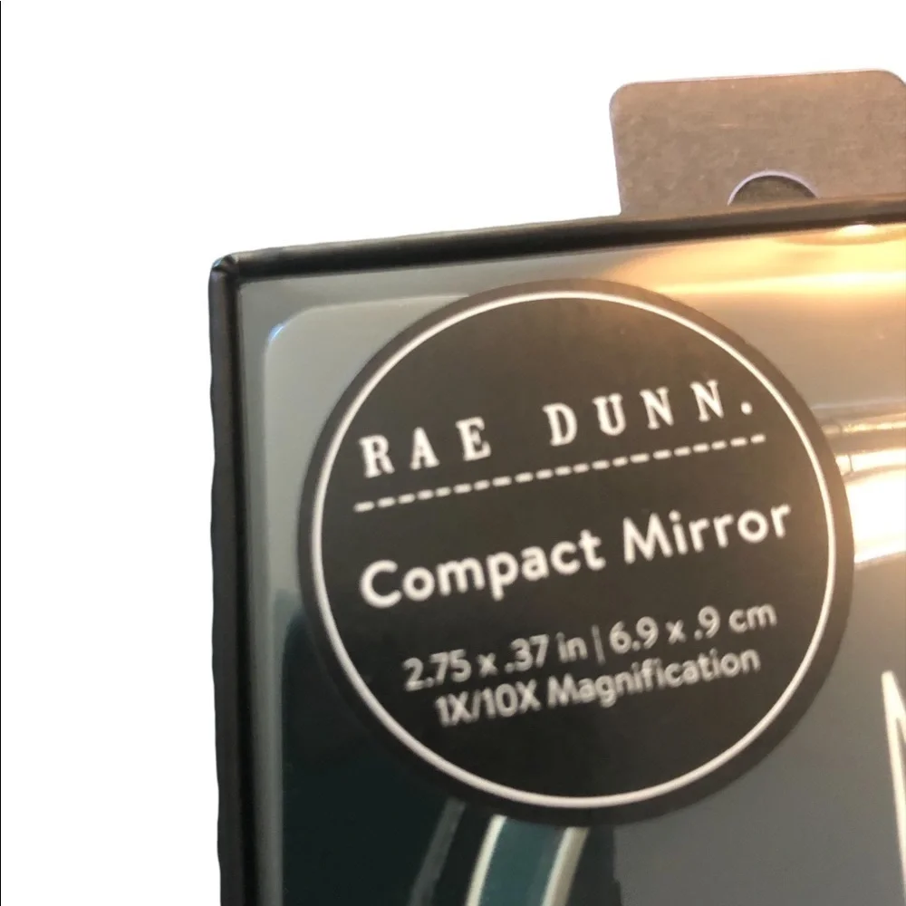 Rae Dunn “NO FILTER” Compact Mirror 1X/10X Magnification 2.75”X.37” Chrome